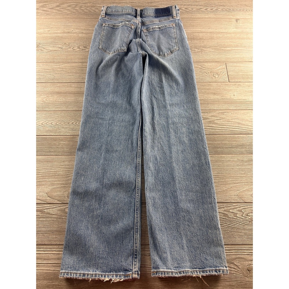 Abercrombie & Fitch The 90s Relaxed Jean High Rise Blue Wide Leg Size 27/4R 552 - Picture 2 of 8
